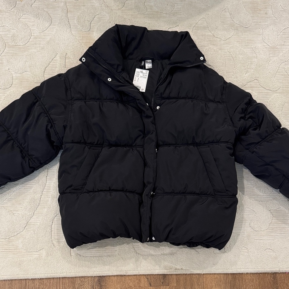 NWT H&M Black Puffer Coat